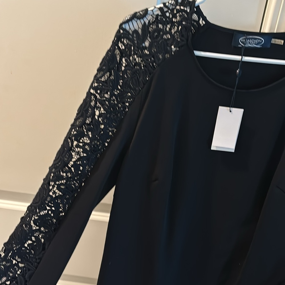 Magashoni NWT size 12 black formal floral dress - Picture 3 of 5